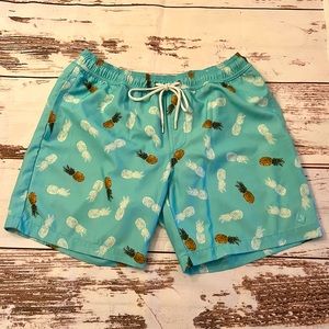 Lucky Brand Pineapple Swim Trunks Water Shorts Netted Saturday Stretch Mens S/P